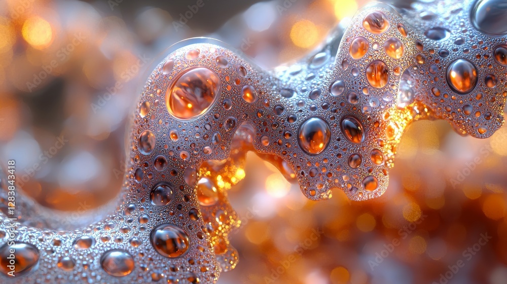 Poster captivating bubbles rising above a shimmering liquid surface macro photography abstract art vibrant 