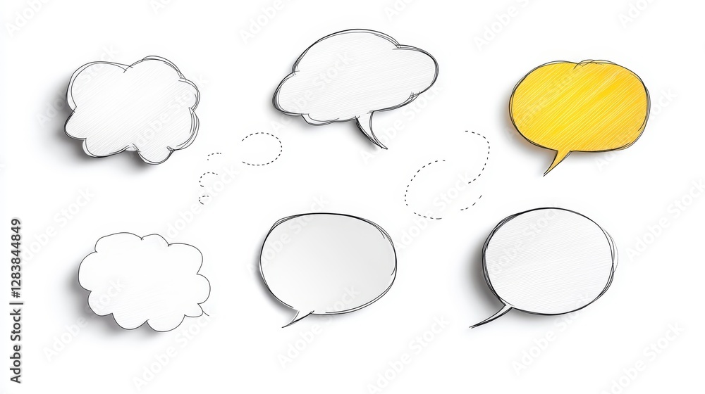 Aufkleber Empty Speech Bubbles for Dialogue and Communication Concepts