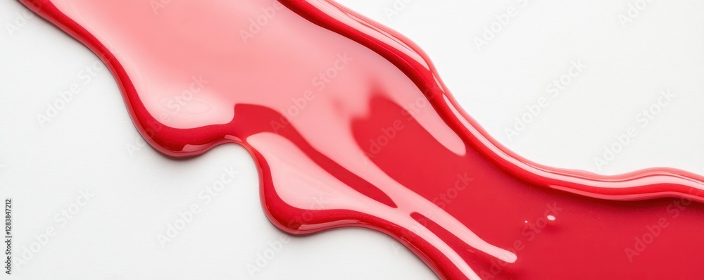 Poster vibrant red paint splashes creating an artistic flow on a white background, showcasing creativity an