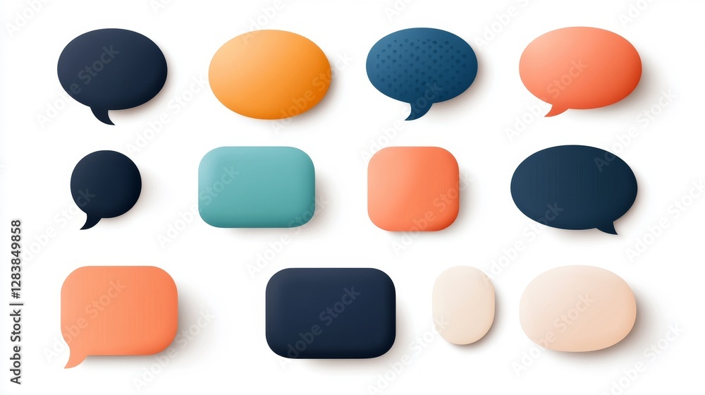 Poster colorful speech bubbles collection for communication and design use