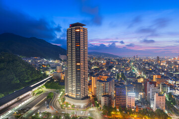 Fototapeta premium Kobe, Japan cityscape ini the Shin-kobe District