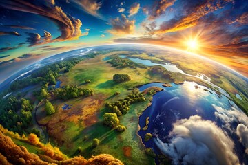 planet earth in the sky