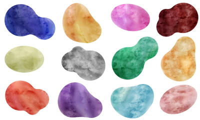 水彩風楕円セット