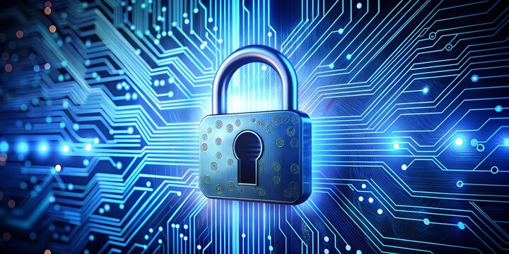 lock on binary code background - Powered by Adobe
