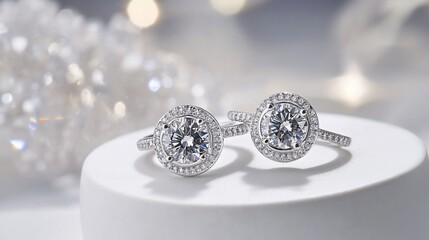 Elegant Diamond Rings: Sparkling Halo Engagement Rings