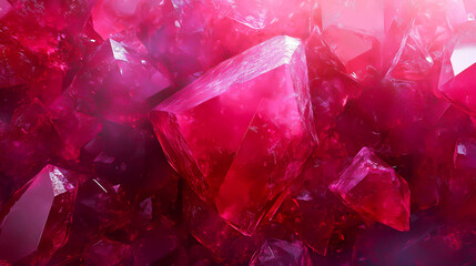 赤い宝石の原石を敷き詰めた背景