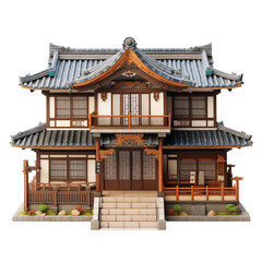Naklejka premium traditional japanese house transparent background 