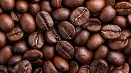 Naklejka premium Close-up shots of coffee beans, showcasing high fidelity and detail in an artistic style.