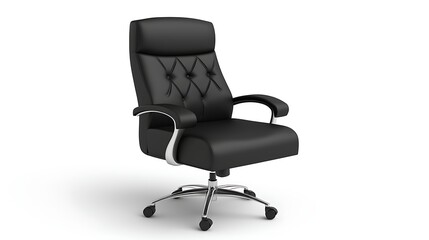 Elegant Black Office Chair with Diamond Pattern and Chrome Accents for Modern Workspaces