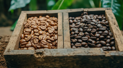 Light brown coffee beans in their first stage of processing, high fidelity image for premium usage.