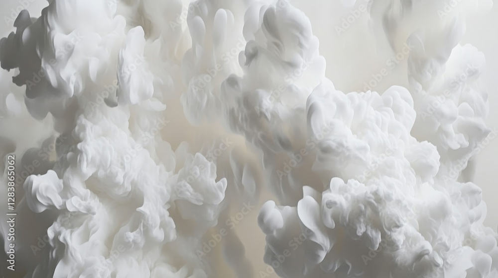 Poster abstract white cloud texture with soft fluid shapes and depth