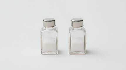 Elegant and Minimalist Glass Containers with Silver Lids for Kitchen and Home Organization
