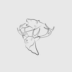 Harmony of the Wild: Bear and Deer Intertwined