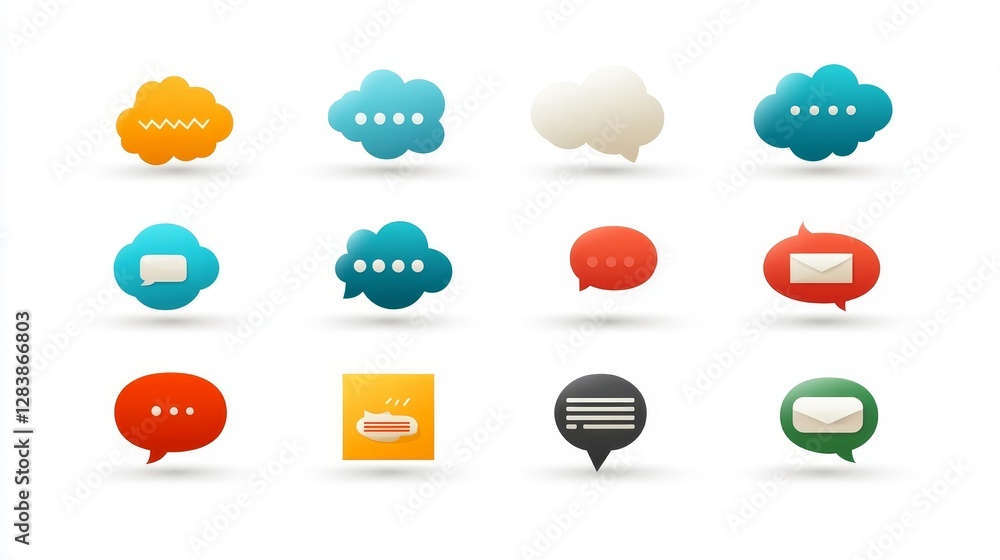 Aufkleber colorful speech bubbles with different shapes and designs for messaging