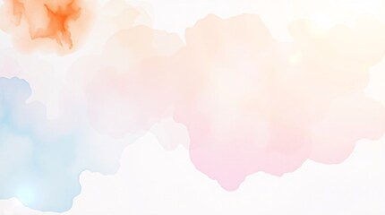 Soft Pastel Watercolor Background with Abstract Cloudy Texture