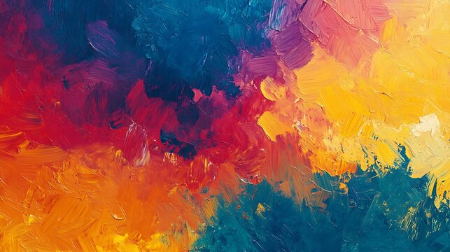 Abstract painting displaying diverse colors and brushstroke techniques beautifully