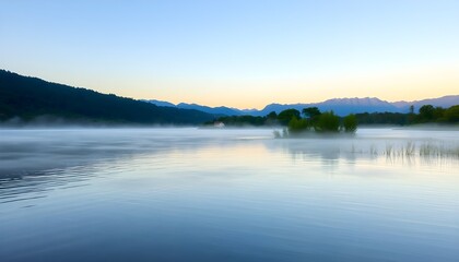 Fototapeta premium 湖畔の朝