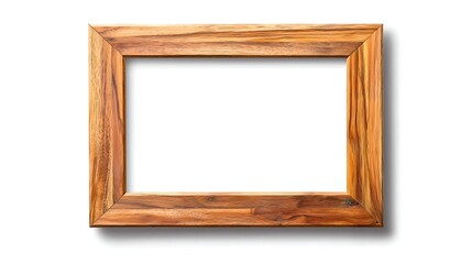 Elegant Wooden Frame for Art Display with Unique Grain and Texture on Isolated Background