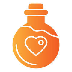 Love Potion vector single icon with a glyph gradient style