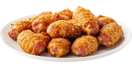 A plate of crispy bacon-wrapped jalapeo poppers filled with cheese 