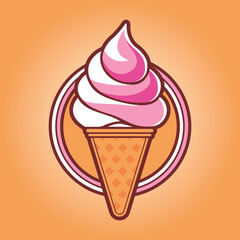 ice cream cone modern logo vector