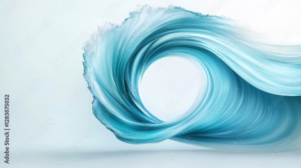 Poster Fluid Turquoise Wave Element on Soft Background for Creative Projects