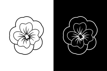 Pansy  flower icon vector on White Background ,Vector Art Illustration on white background.