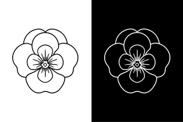 Pansy  flower icon vector on White Background ,Vector Art Illustration on white background.