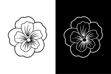 Pansy  flower icon vector on White Background ,Vector Art Illustration on white background.