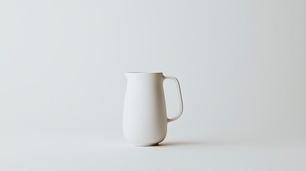 Minimalist White Ceramic Pitcher on Soft Background for Modern Kitchen Decor and Table Setting