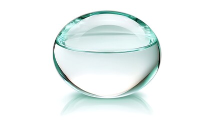Transparent Glass Orb with Water Effect on White Background for Creative Visual Design and Conceptual Art