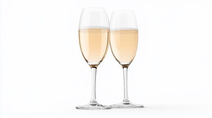 Two Elegant Champagne Glasses Clinking Celebrate Special Moments