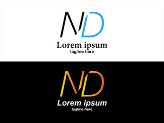 ND typography letter logo vector design