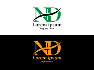ND typography letter logo vector design