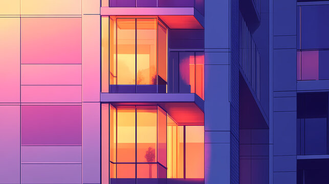 The exterior facade of a contemporary multifamily building featuring hardie plank siding illustration. Nightmarish Shapeshifting Figure. Illustration