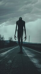 black monster on the road.