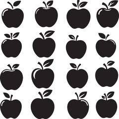 Apple clipart on a white background silhouette
