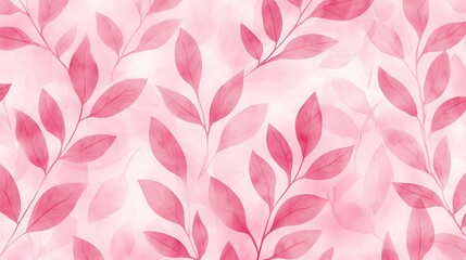 Soft Pink Leaf Pattern with Delicate Floral Design for Elegant Backgrounds and Textiles