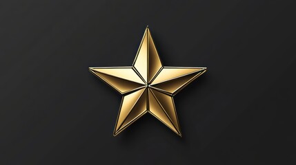 Golden five-pointed star on black background.