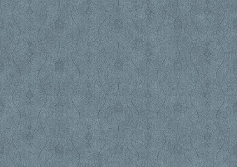 Hand-drawn unique abstract symmetrical seamless ornament. Dark blue on a light blue background. Paper texture. Digital artwork, A4. (pattern: p13-2c)