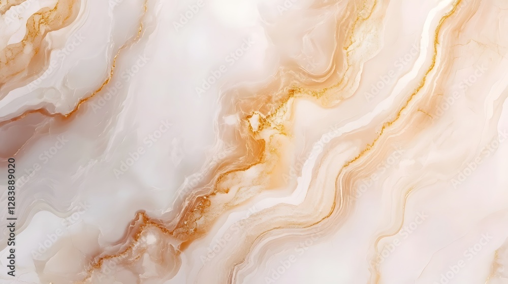 Aufkleber Exquisite abstract background featuring a captivating marble texture with dynamic swirling patterns and shimmering metallic accents in neutral earthy tones