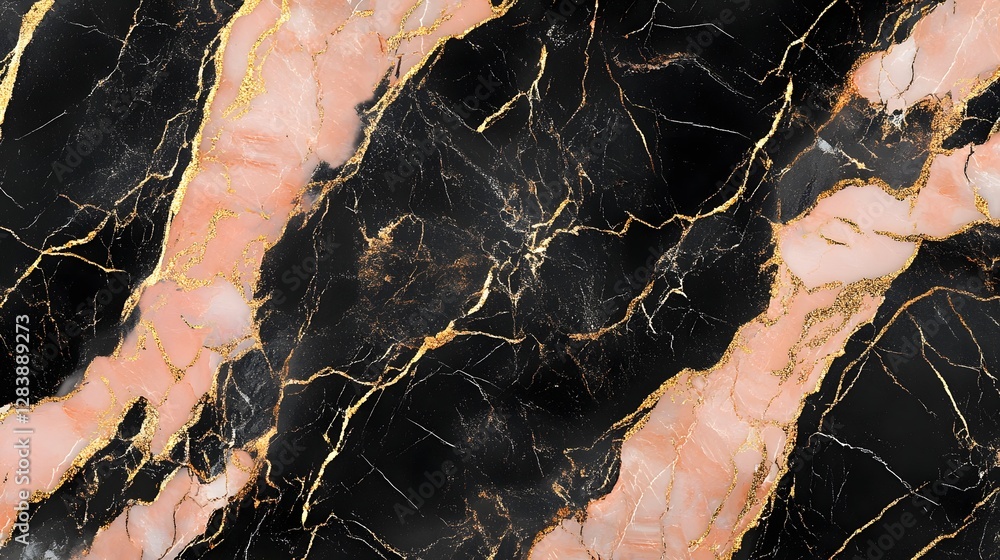 Poster exquisite black and golden marble texture with intricate natural patterns and veins for luxury desig