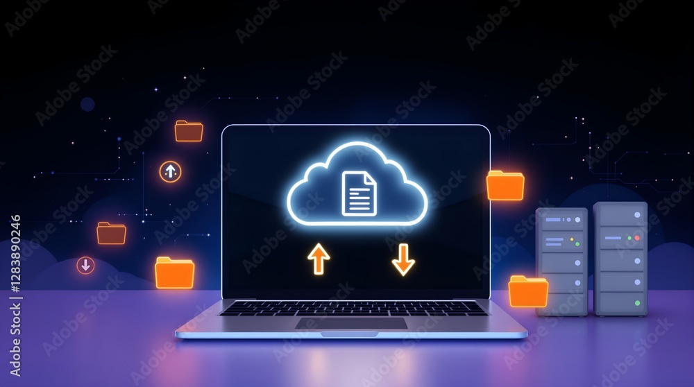 Poster cloud-powered efficiency: digital document management and online file storage