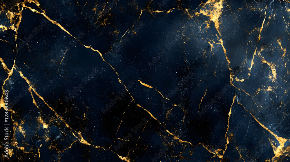 Fototapete Exquisite dark marble texture with intricate golden veins and patterns creating a sophisticated and luxurious aesthetic for high end glamorous and modern design applications