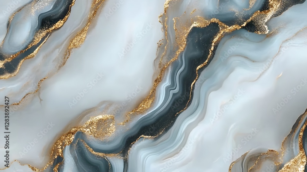 Poster exquisite marble like texture with captivating gold and silver accents creating a luxurious modern a