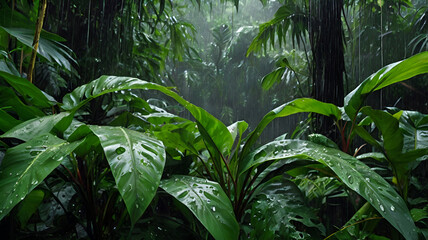 green leaves in the forest