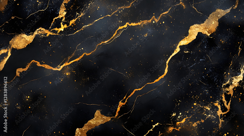 Poster exquisite marble textures with intricate golden veins creating a captivating abstract backdrop for l