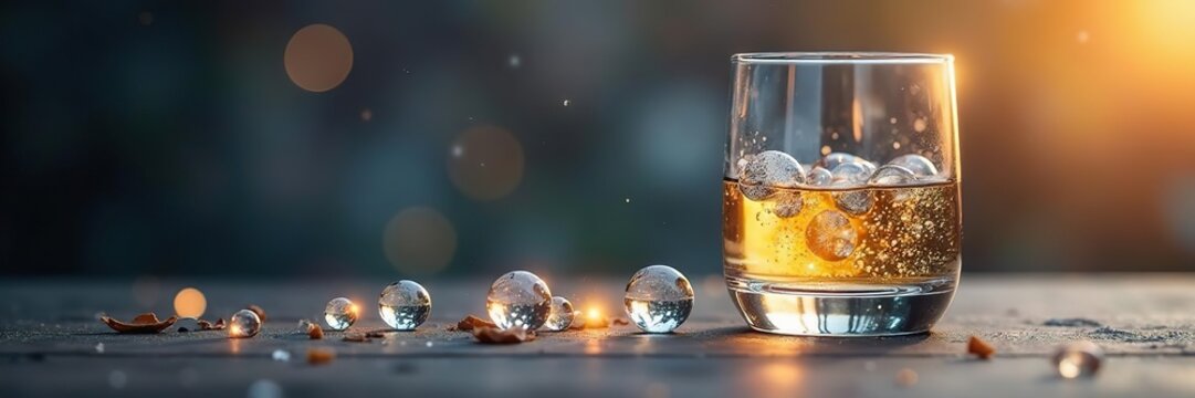 Auster mit Perle in der N?he eines Glasbeh?lters, glasbeh?lter, perle, dekorativ