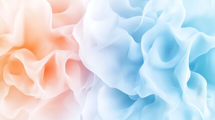 Fototapeta premium Abstract colorful soft fabric waves creating serene composition with orange and blue tones for background use