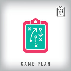 Game plan board design. Unique team plan design. Development and collaboration company design.